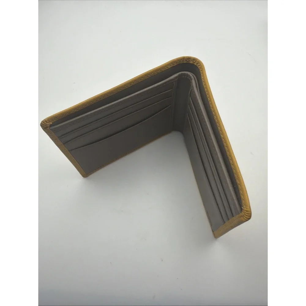 TUMI Yellow Bifold Wallet ID Window Card Holder Slim Men